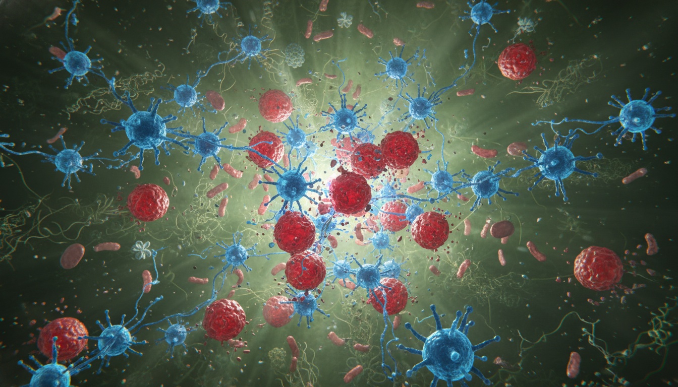 Immune cells attacking tissue